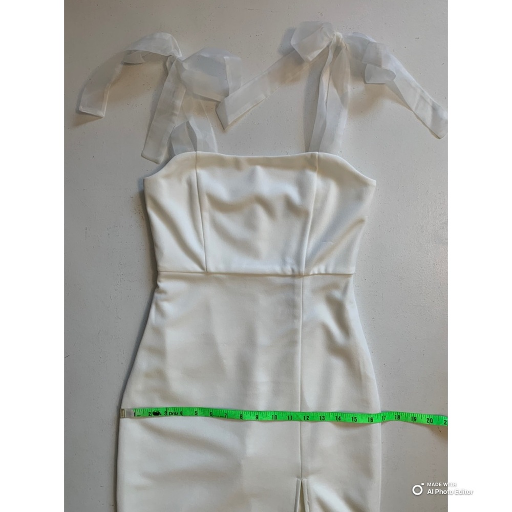 Lulus XS Romantic Celebration White Tie-Strap Bodycon Midi Dress NWT Party - Picture 16 of 17